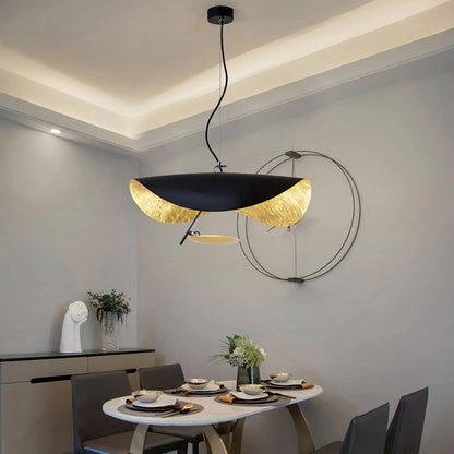 Creative Black Gold Chandelier UFO Brass Pendant Light-[Modern pendant lighting for bedroom and living space]-Demolights UK