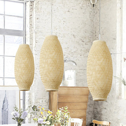 Bamboo pendant Shade Hanging Light Lamp-[Modern pendant lighting for bedroom and living space]-Demolights UK