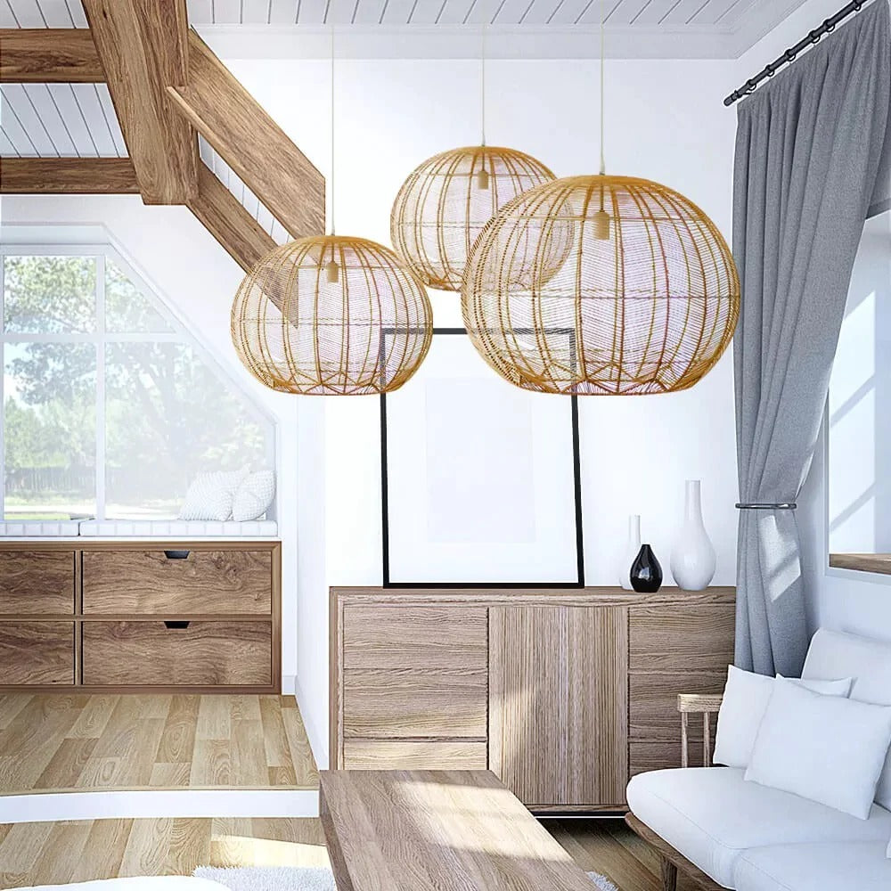 Japanese Rattan Woven Pendant Shade