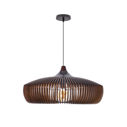 Wood Slat Fin Pendant Light