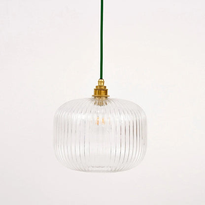 Luxury Ribbed Clear Glass Pendant