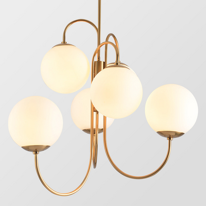 Gooseneck Orb 6-Light Chandelier