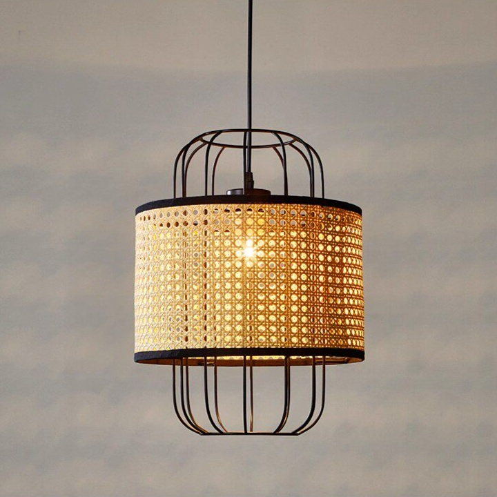 Rattan Cane Wire Birdcage Lantern