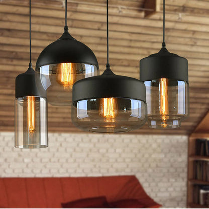 Industrial Rustic Glass Pendant Light