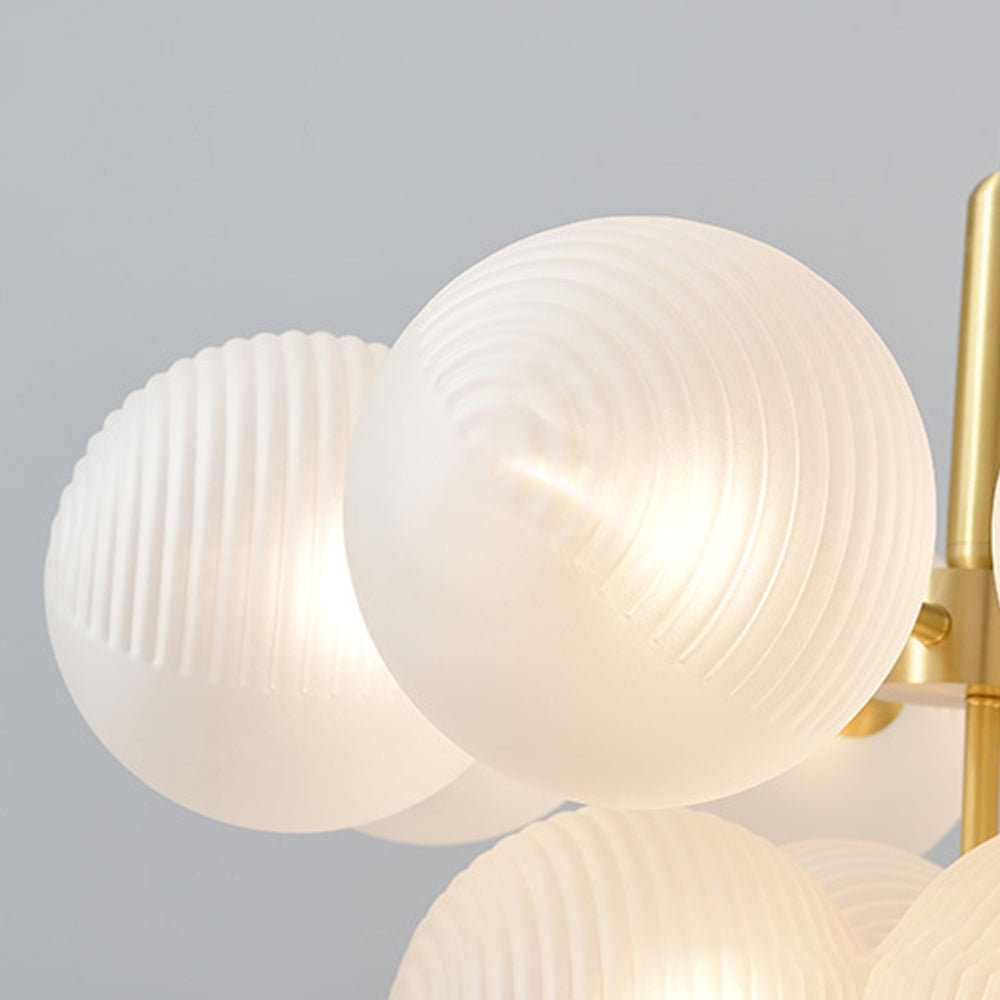 Ribbed Glass Globe Cluster Chandelier