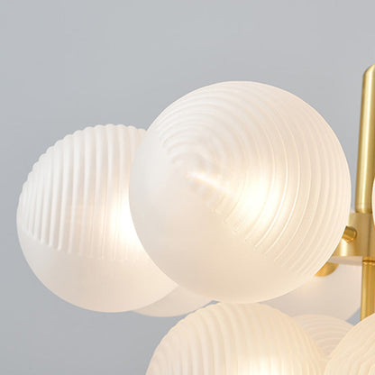 Ribbed Glass Globe Cluster Chandelier