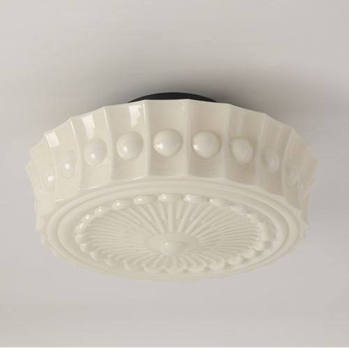 Hobnail Milk Glass Flush Mount Light