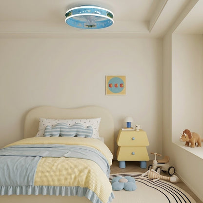 Kids Round Ceiling Fan with LED Light