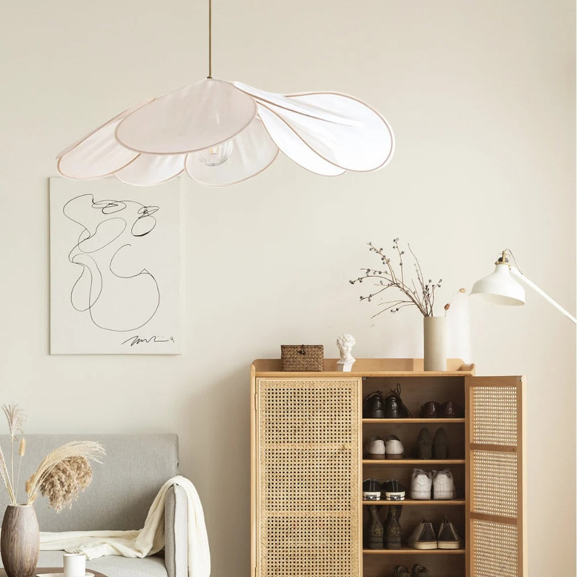 Large Nordic Fabric Drum Pendant