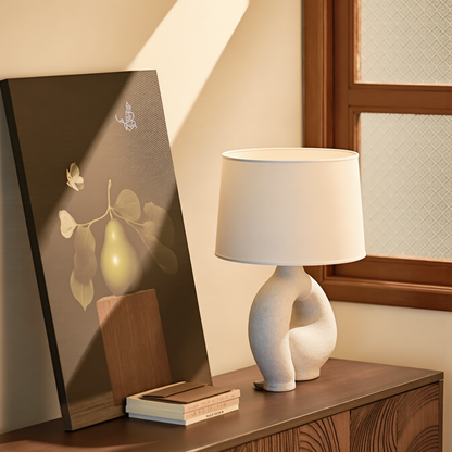 Biomorphic Textured Ceramic Table Lamp
