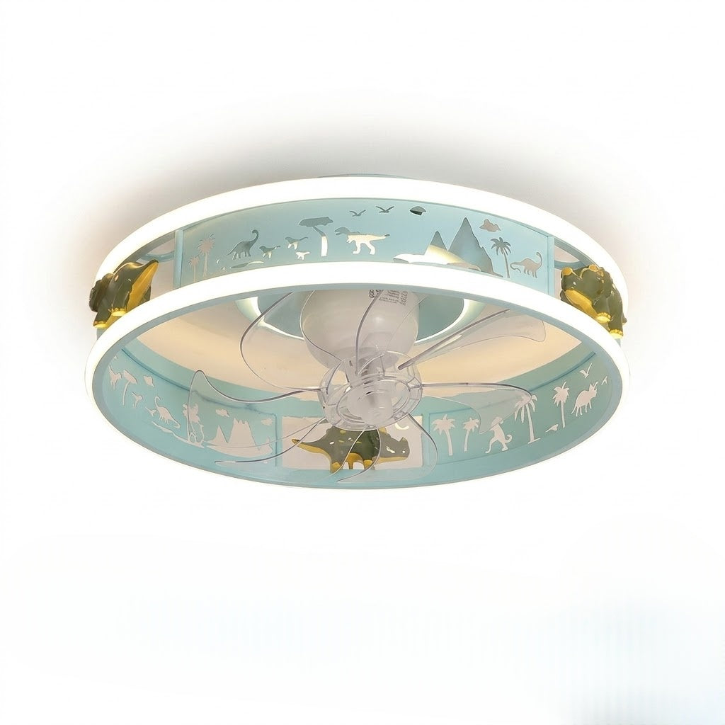 Kids Round Ceiling Fan with LED Light