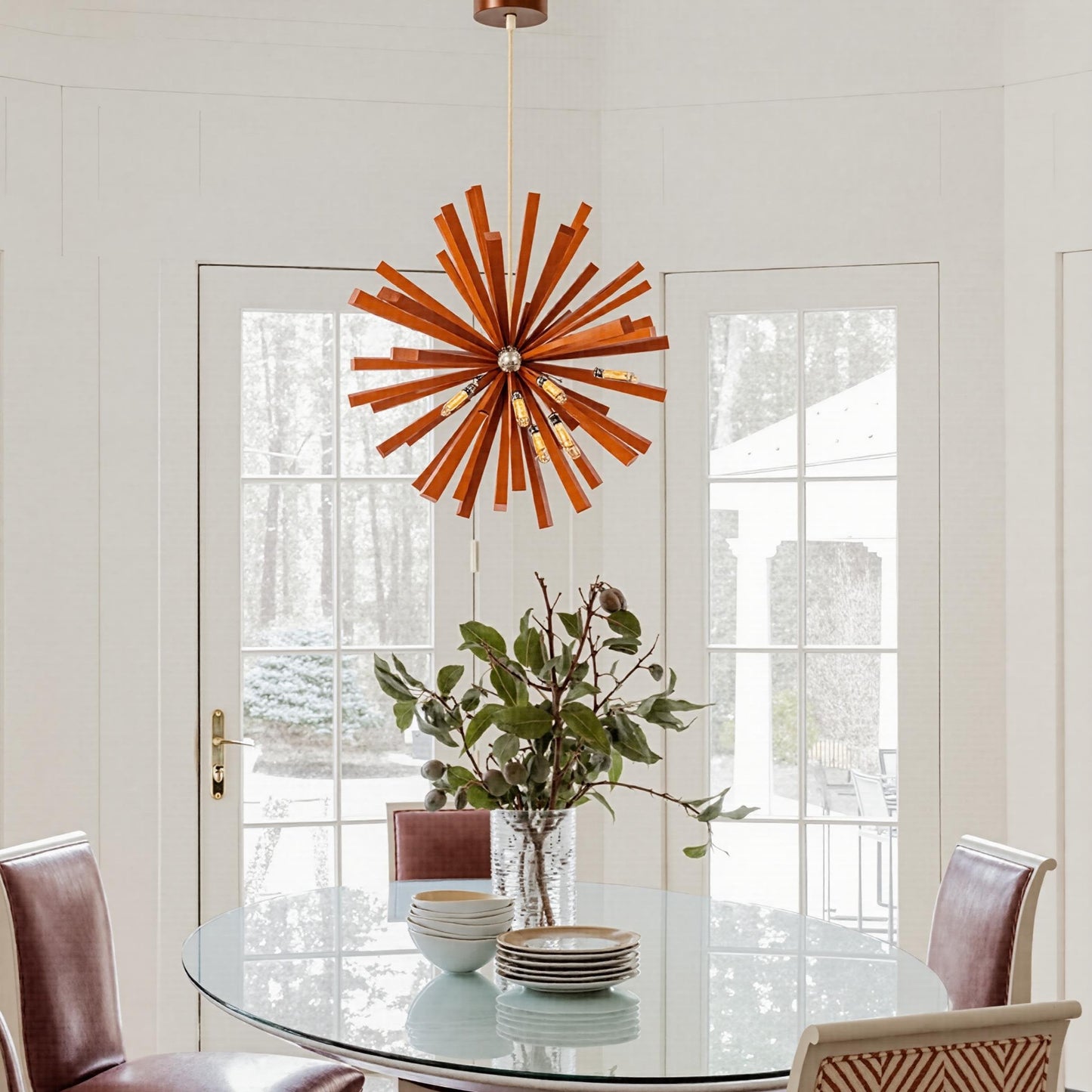 Solid Wood Starburst Chandelier