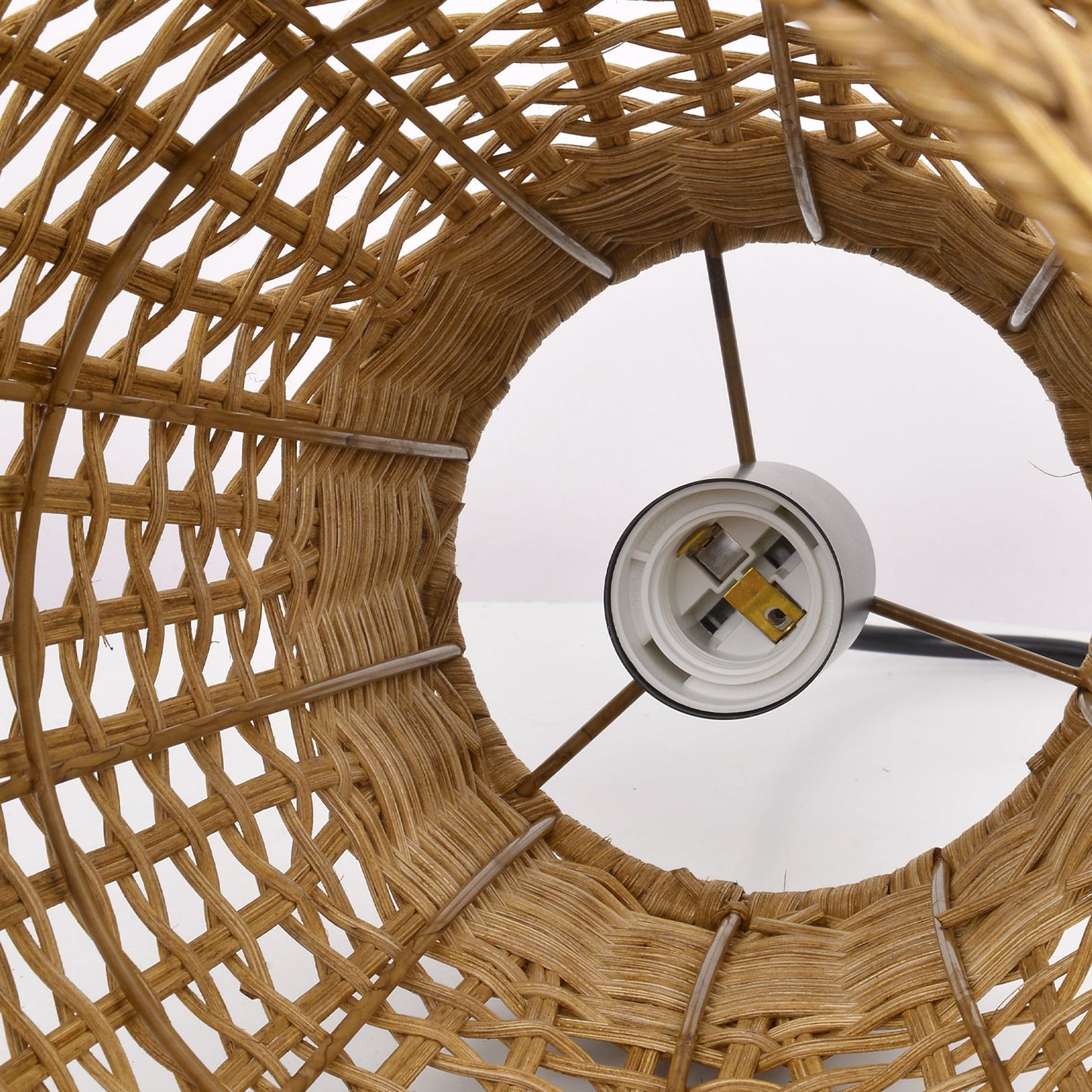 Hand-Woven Rattan Teardrop Pendant