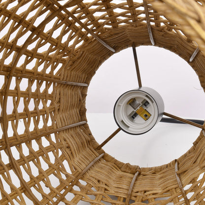 Hand-Woven Rattan Teardrop Pendant