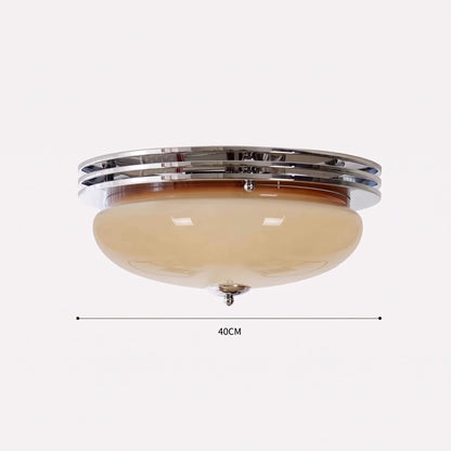 Bauhaus Amber Glass Flush Mount
