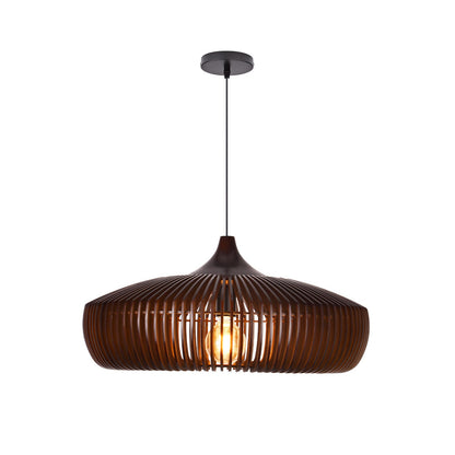 Wood Slat Fin Pendant Light