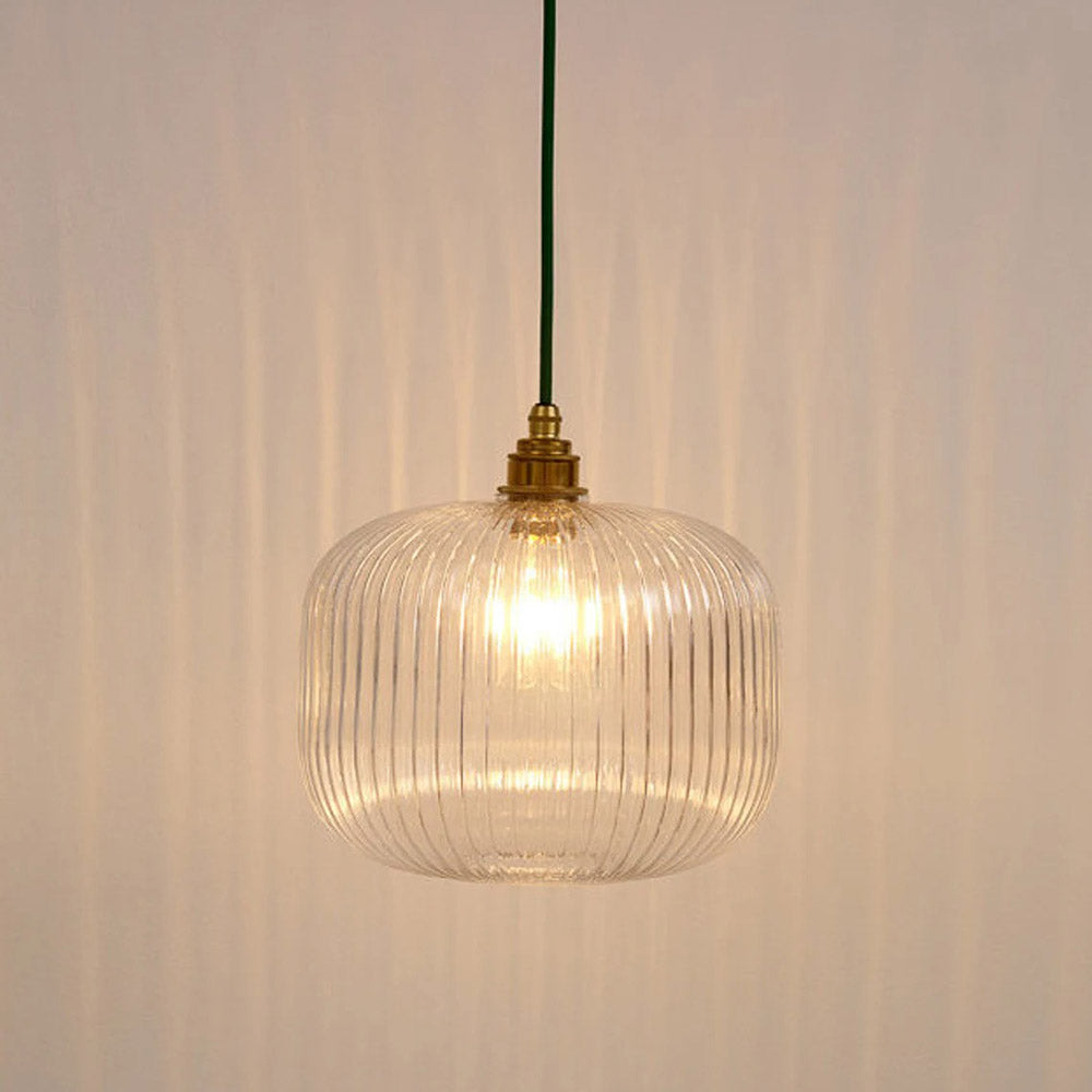 Luxury Ribbed Clear Glass Pendant