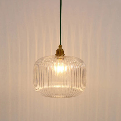 Luxury Ribbed Clear Glass Pendant