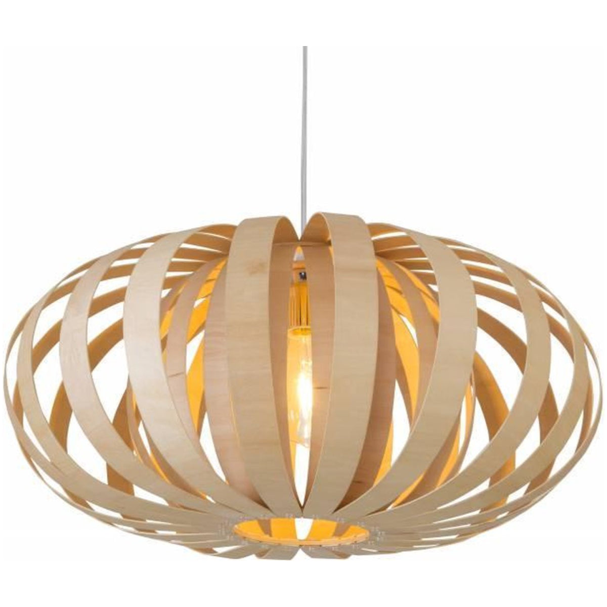 Bamboo Wicker Pumpkin Pendant Light