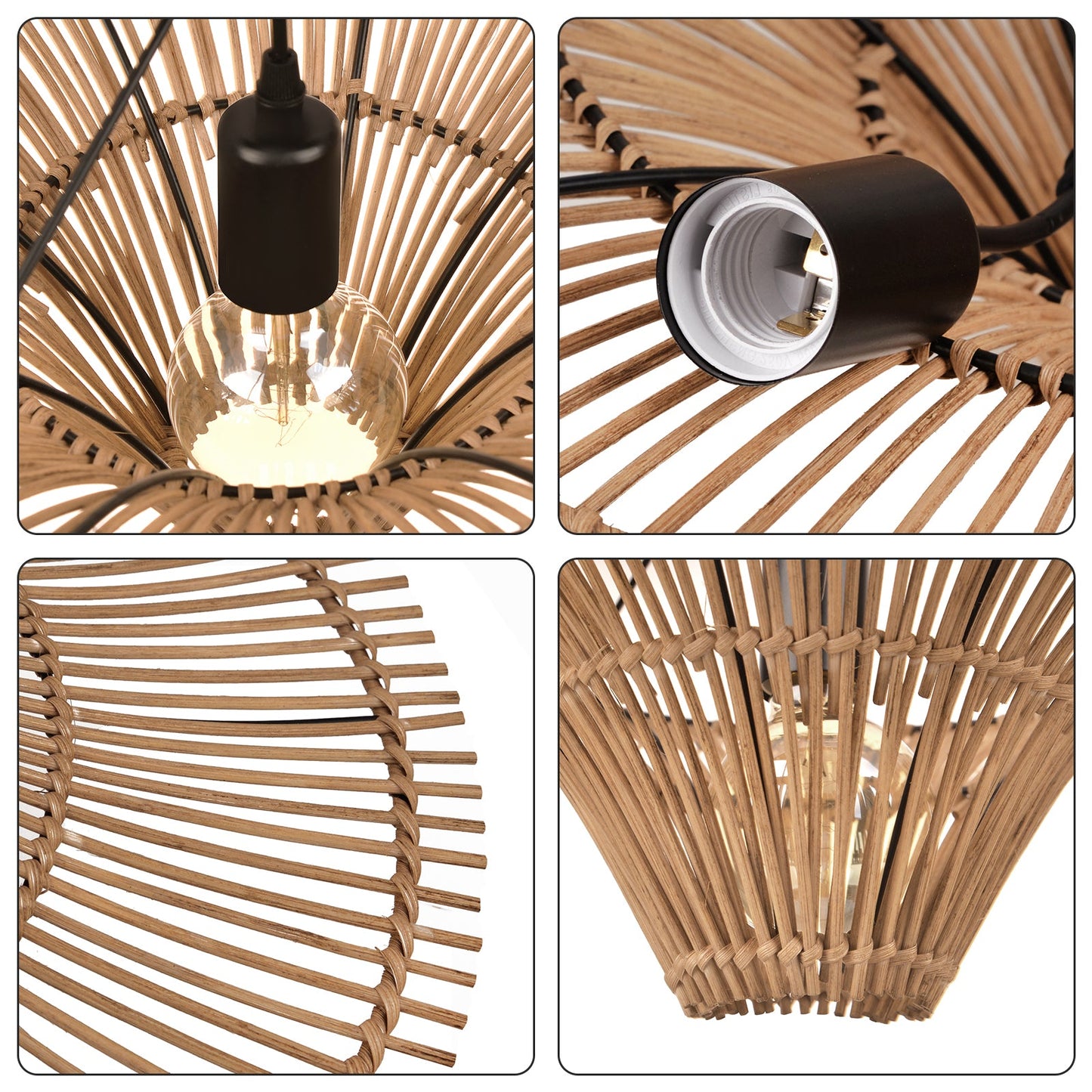 Large 80cm Rattan Pendant Light