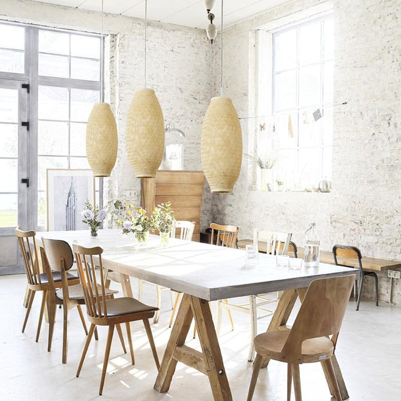 Tall Bamboo Column Pendant Light
