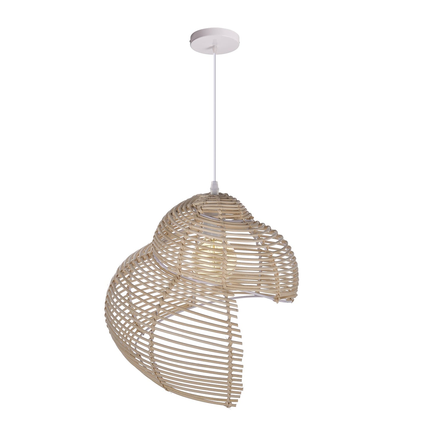 Woven Rattan Ribbon Pendant Light