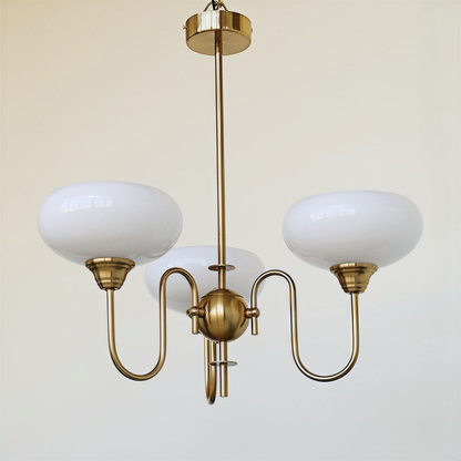 French Retro Gooseneck Globe Chandelier