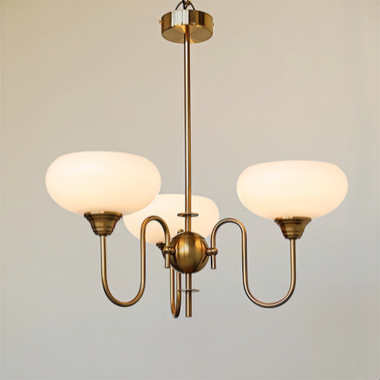 French Retro Gooseneck Globe Chandelier