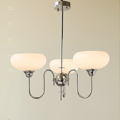 French Retro Gooseneck Globe Chandelier