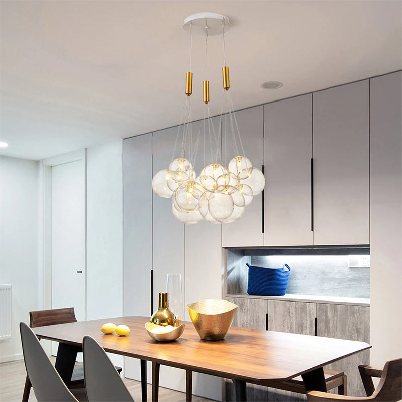 Cascading Glass Globe Chandelier