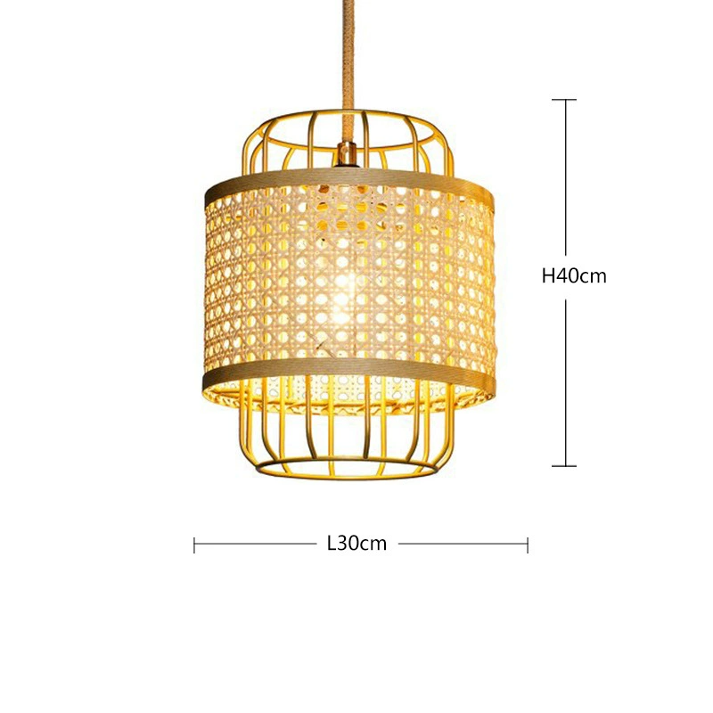 Rattan Cane Wire Birdcage Lantern