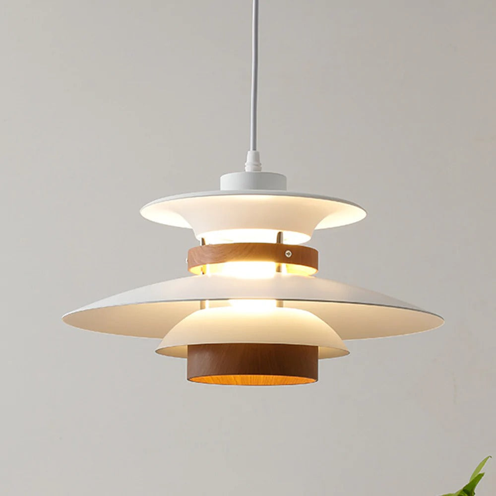 Nordic Wood and Aluminium Pendant Light