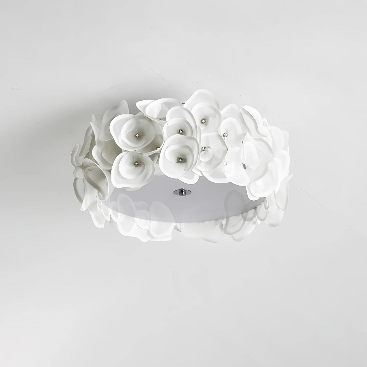 White Hydrangea Metal Ceiling Lamp