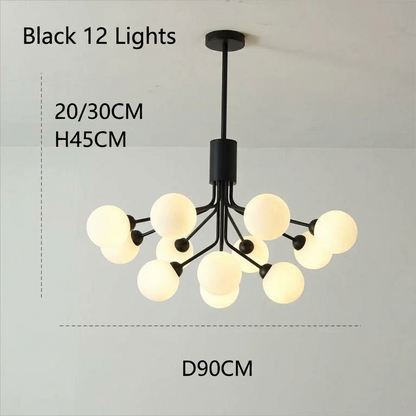 Multi-Globe Crown Chandelier in Black