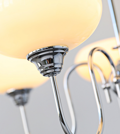 Chrome Gooseneck Globe Chandelier
