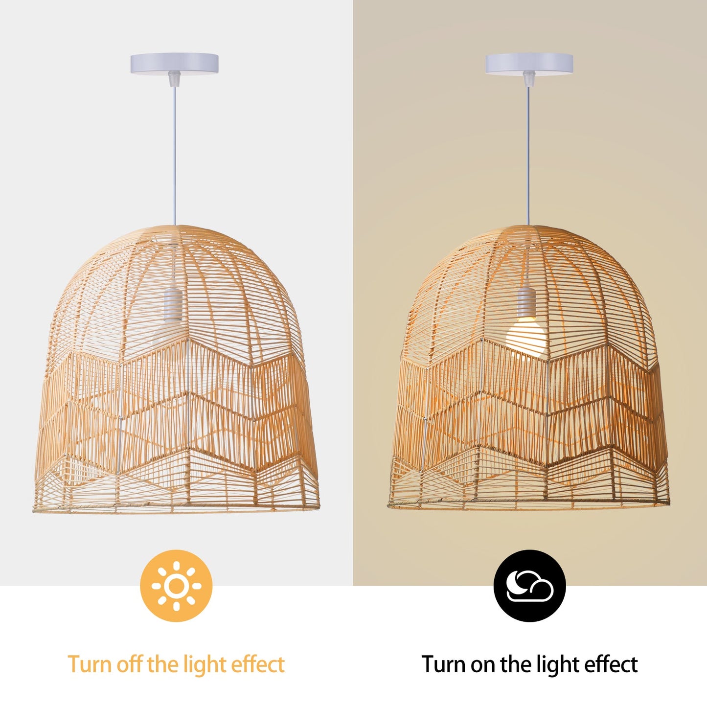 Handwoven Rattan Bamboo Ceiling Lamp