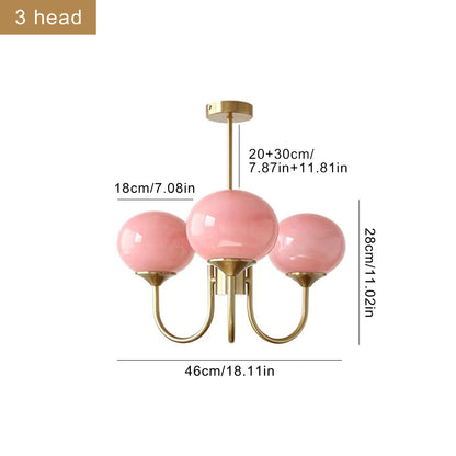 Candy Colour Gooseneck Globe Chandelier