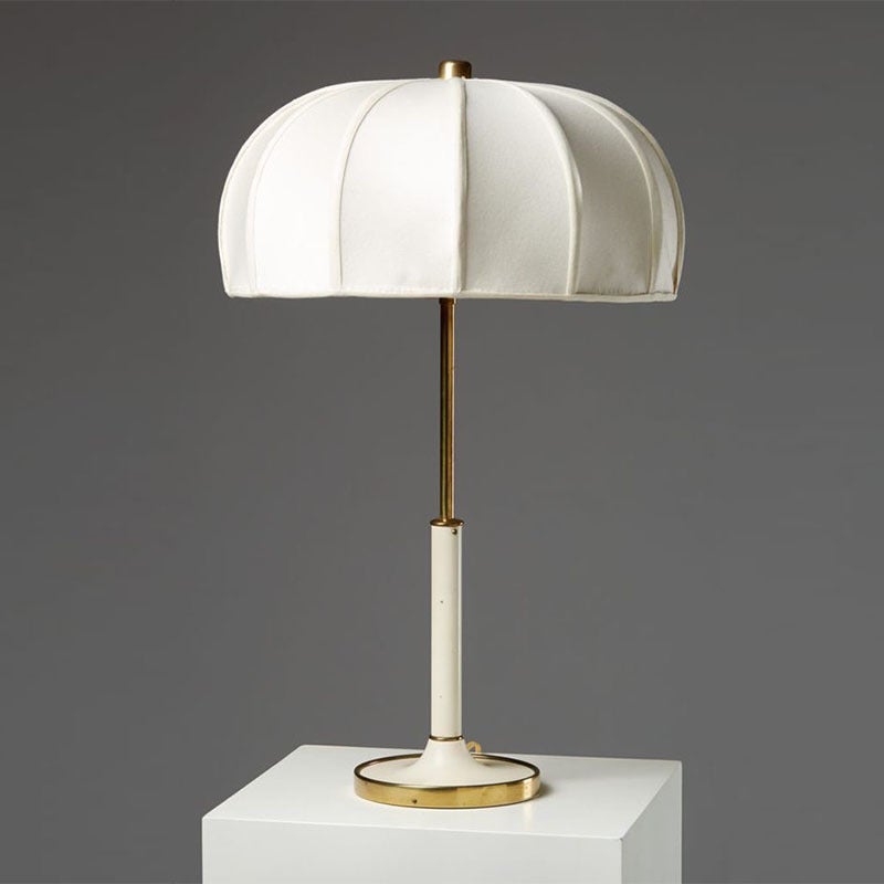 Mid-Century Fabric Shade Table Lamp