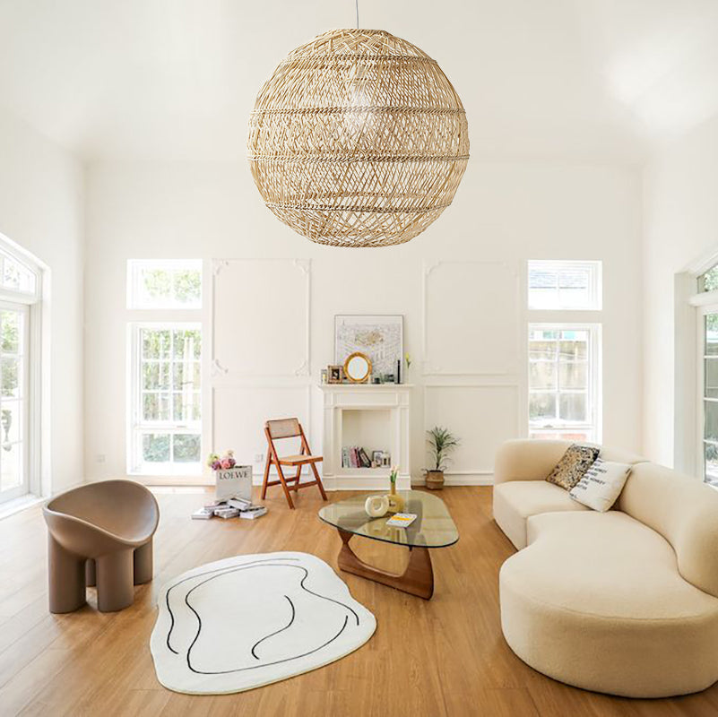 Rattan Woven Lantern Chandelier