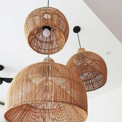 Rattan Gourd Pendant Light