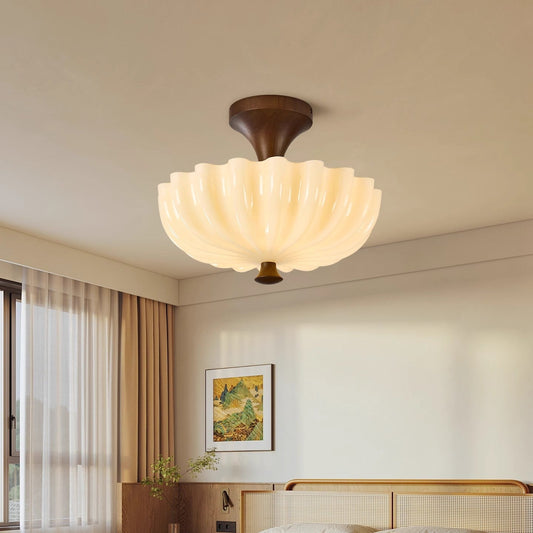 Vintage French Glass Ceiling Light for Bedroom-[Modern pendant lighting for bedroom and living space]-Demolights UK