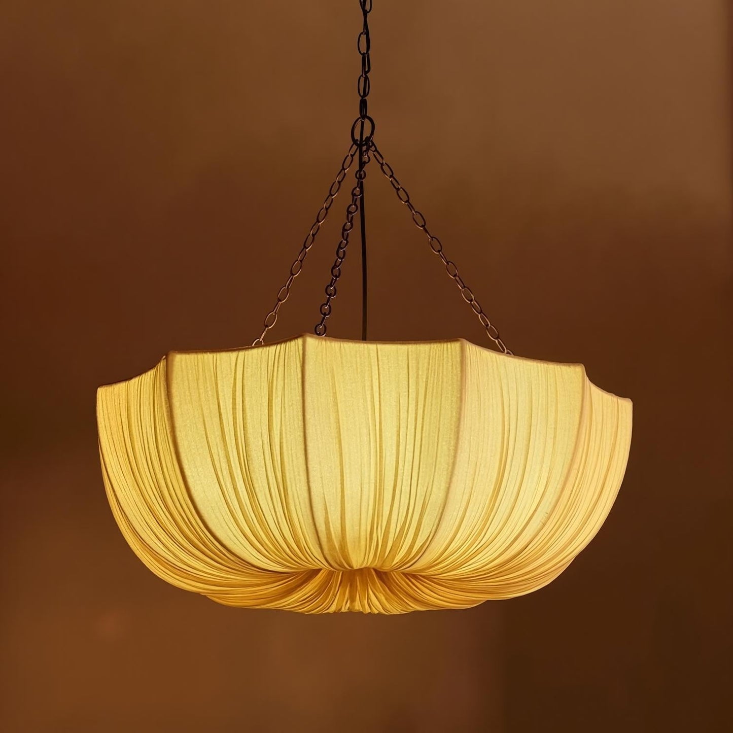 Pleated Parasol Fabric Chandelier