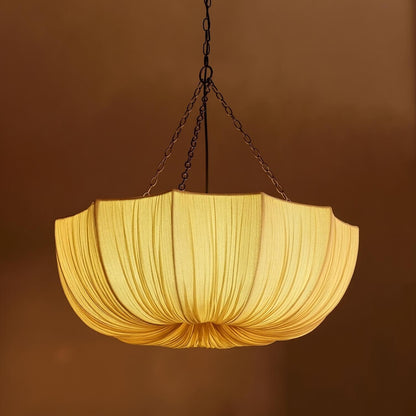 Pleated Parasol Fabric Chandelier
