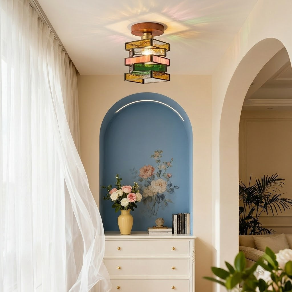 Handcrafted Stained Glass Ceiling Light