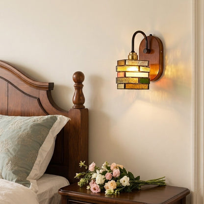 Geometric Stained Glass Wall Light
