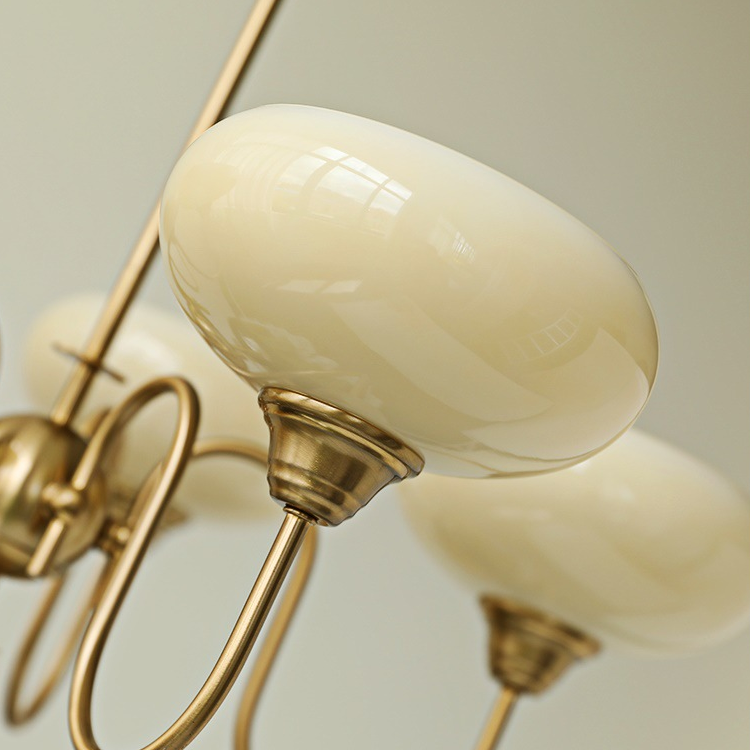 French Retro Gooseneck Globe Chandelier