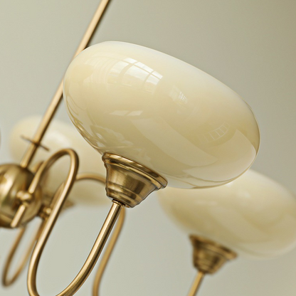 French Retro Gooseneck Globe Chandelier