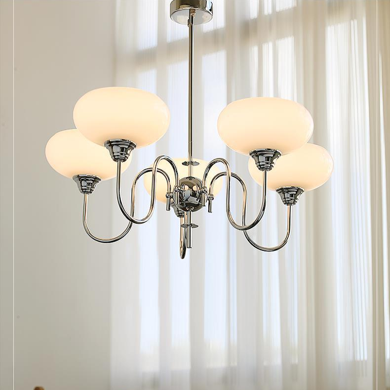 Chrome Gooseneck Globe Chandelier