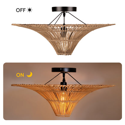 Large 80cm Rattan Pendant Light