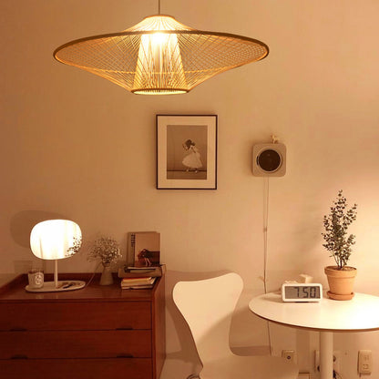 Architectural Bamboo Saucer Pendant